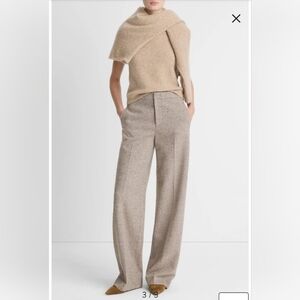 VINCE NWT Donego Wool- Blend Wide- Leg Trouser. Color Oat Stone Size 2